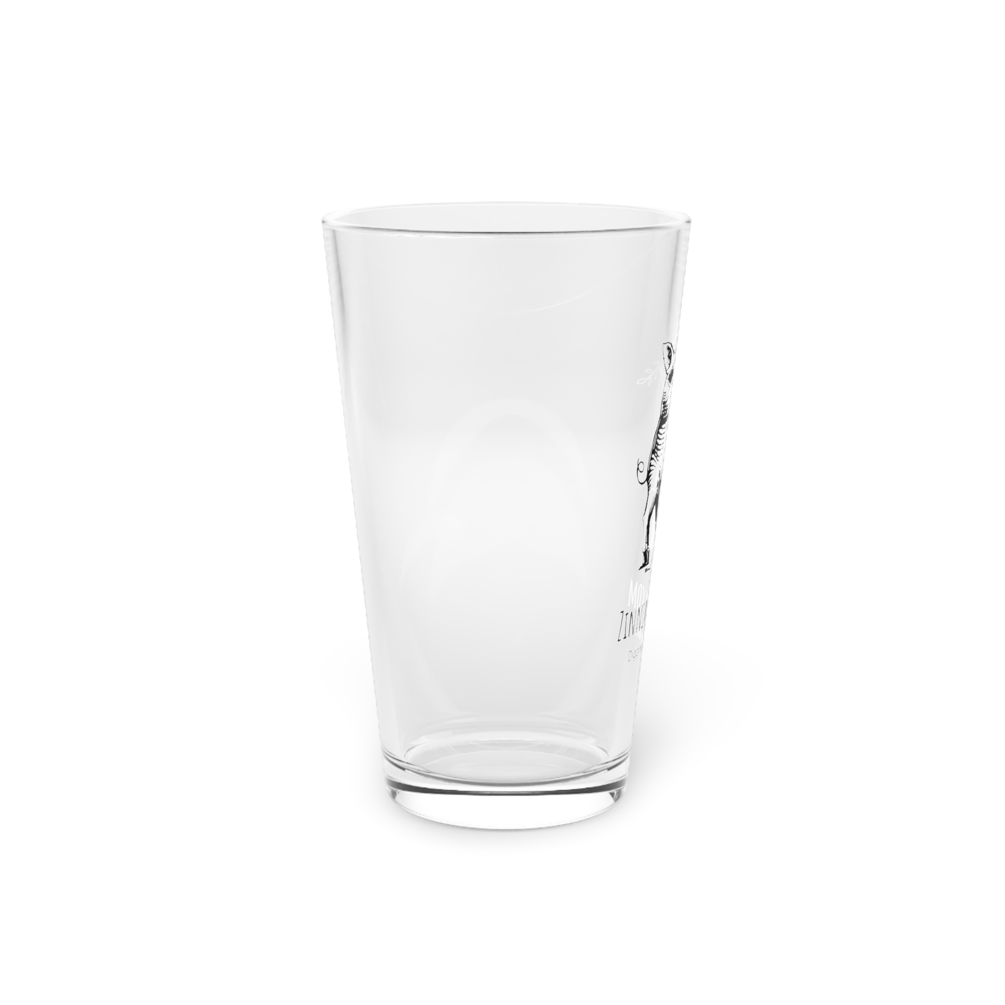 Fox Illustration Pint Glass, 16oz — Vintage Animal Art Beer Glass