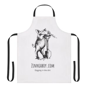 Gardening Apron with Pig & Shovel Illustration — "Zinniaboy.com: Digging in the Dirt"