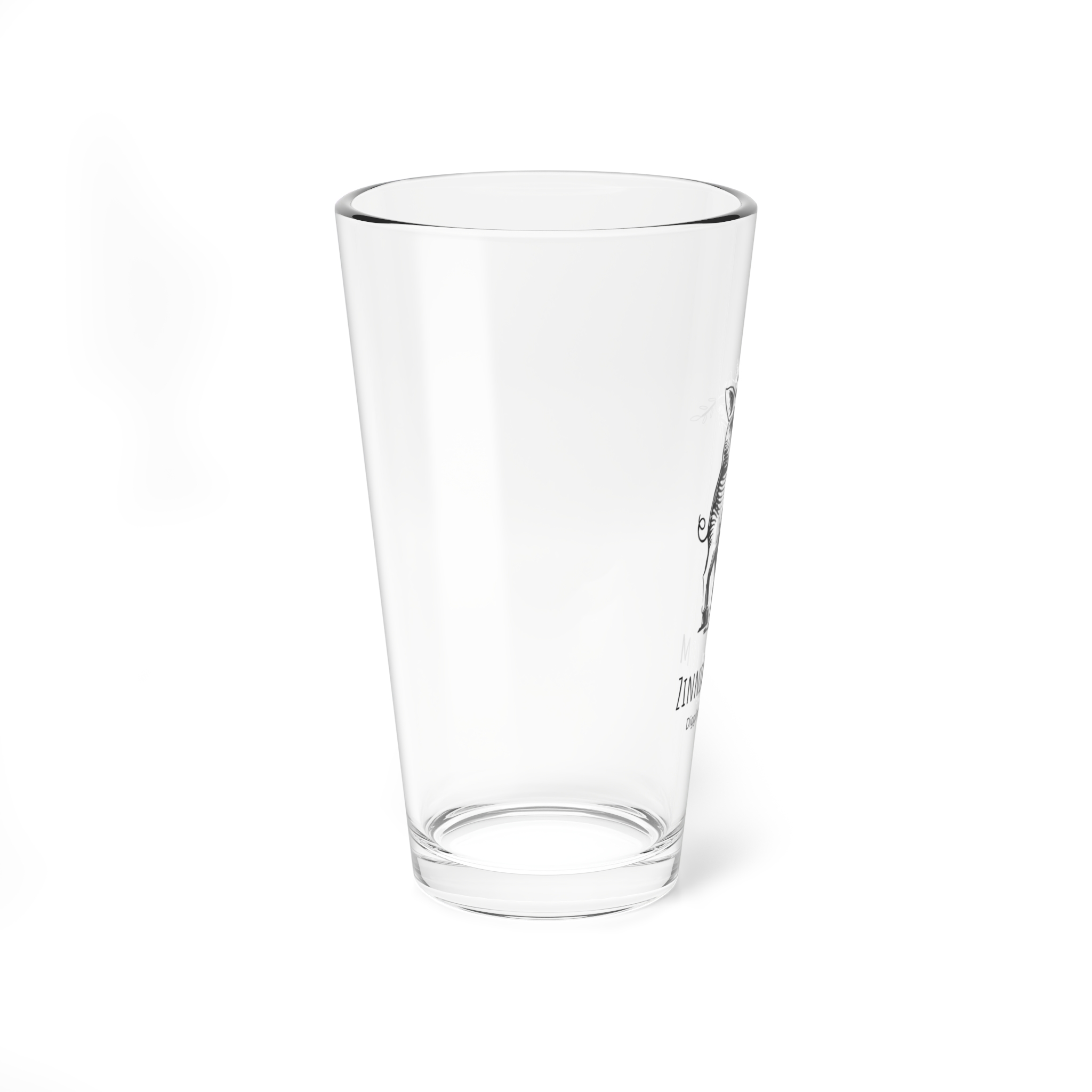 16oz Mixing Glass — Pig with Shovel Illustration (ZinniaBoy.com)