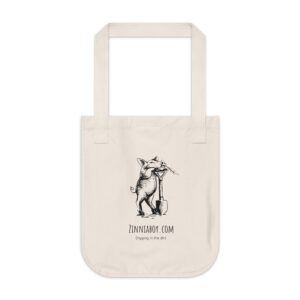 Canvas Tote — Vintage Fox Illustration “Digging in the Dirt” Organic Market Bag