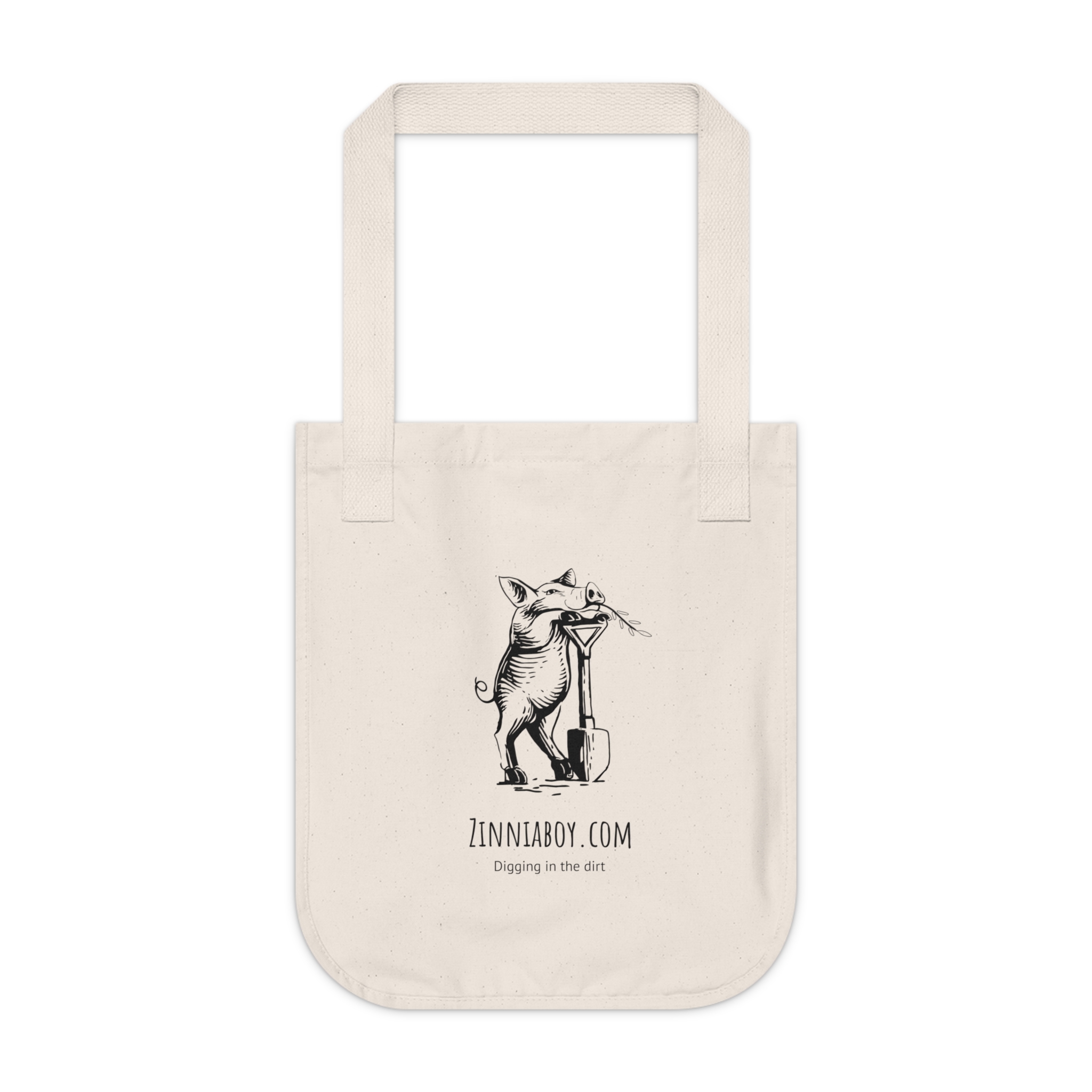 Canvas Tote — Vintage Fox Illustration “Digging in the Dirt” Organic Market Bag