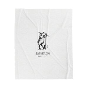 Velveteen Plush Blanket — Vintage Fox Gardening Illustration (Zinniaboy.com)